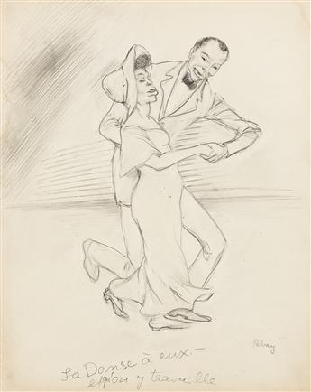 HILLA REBAY Two pencil drawings of the Cotton Club, Harlem.